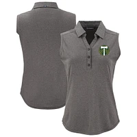 Women's Cutter & Buck  Heather Black Portland Timbers Forge Eco Stretch Recycled Sleeveless Polo