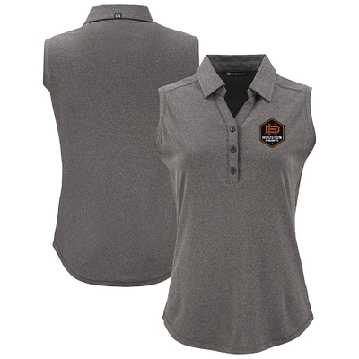 Women's Cutter & Buck  Heather Black Houston Dynamo FC Forge Eco Stretch Recycled Sleeveless Polo