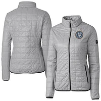 Women's Cutter & Buck  Gray New York City FC Rainier PrimaLoft Eco Insulated Full-Zip Printed Puffer Jacket
