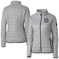 Women's Cutter & Buck  Gray New York City FC Rainier PrimaLoft Eco Insulated Full-Zip Printed Puffer Jacket