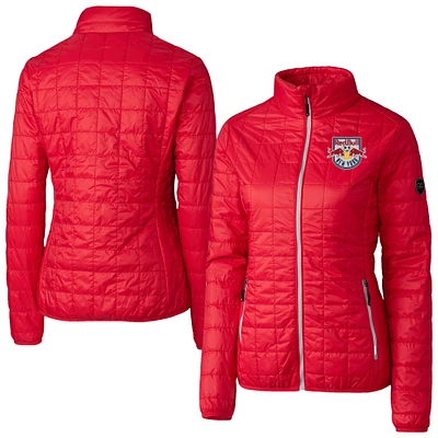Women's Cutter & Buck  Red New York Bulls Rainier PrimaLoft Eco Insulated Full-Zip Printed Puffer Jacket