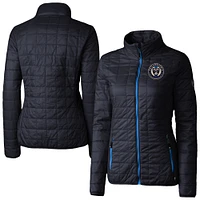 Women's Cutter & Buck Navy Philadelphia Union Rainier PrimaLoft Eco Insulated Full-Zip Printed Puffer Jacket