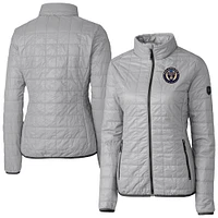 Women's Cutter & Buck  Gray Philadelphia Union Rainier PrimaLoft Eco Insulated Full-Zip Printed Puffer Jacket