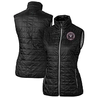 Women's Cutter & Buck Inter Miami CF Rainier PrimaLoft Eco Insulated Full-Zip Printed Puffer Vest