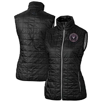 Women's Cutter & Buck Inter Miami CF Rainier PrimaLoft Eco Insulated Full-Zip Printed Puffer Vest