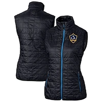 Women's Cutter & Buck Navy LA Galaxy Rainier PrimaLoft Eco Insulated Full-Zip Printed Puffer Vest