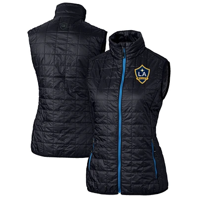 Women's Cutter & Buck Navy LA Galaxy Rainier PrimaLoft Eco Insulated Full-Zip Printed Puffer Vest