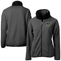 Women's Cutter & Buck Gray LA Galaxy Cascade Eco Fleece Full-Zip Jacket