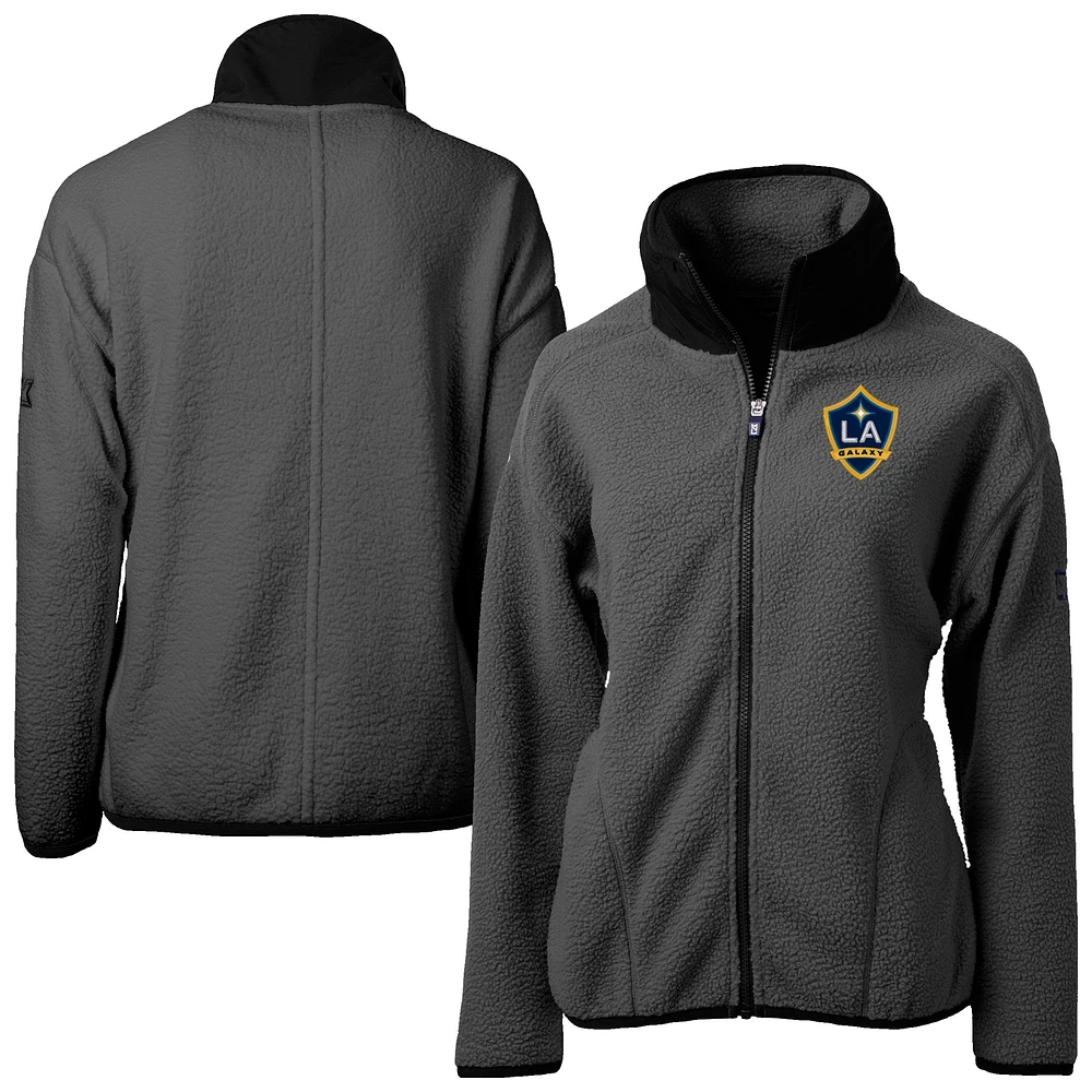 Women's Cutter & Buck Gray LA Galaxy Cascade Eco Fleece Full-Zip Jacket