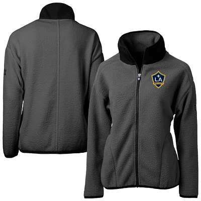 Women's Cutter & Buck Gray LA Galaxy Cascade Eco Fleece Full-Zip Jacket