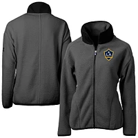 Women's Cutter & Buck Gray LA Galaxy Cascade Eco Fleece Full-Zip Jacket