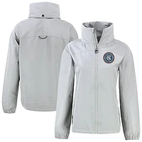 Women's Cutter & Buck  Gray New York City FC Charter Eco Recycled Full-Zip Jacket