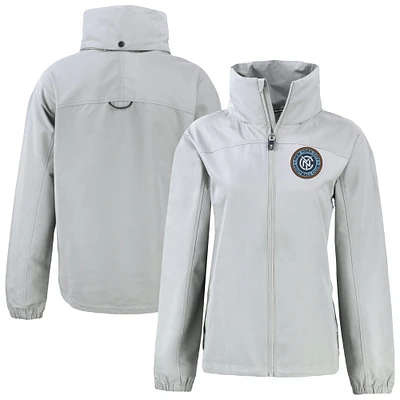 Women's Cutter & Buck  Gray New York City FC Charter Eco Recycled Full-Zip Jacket