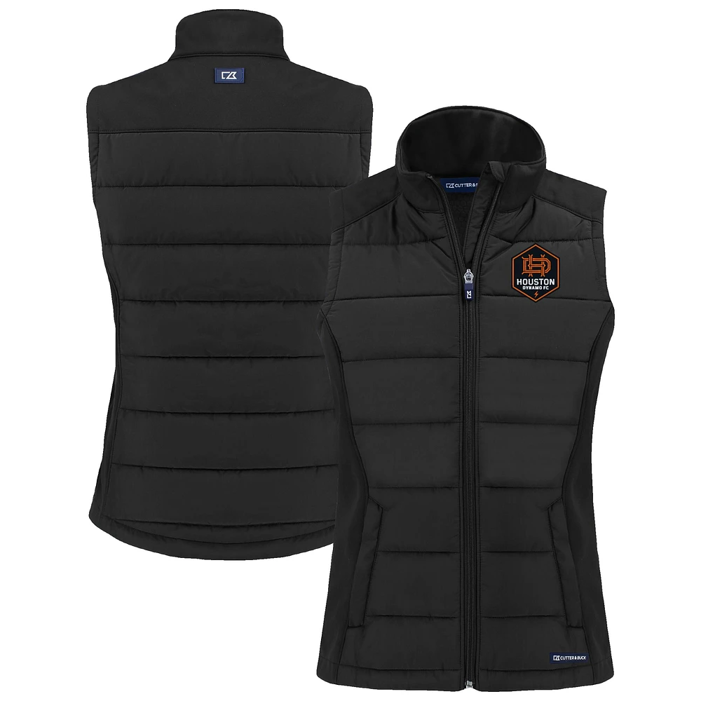 Women's Cutter & Buck Houston Dynamo FC Evoke Hybrid Eco Softshell Recycled Full-Zip Vest