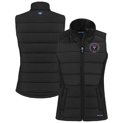Women's Cutter & Buck Inter Miami CF Evoke Hybrid Eco Softshell Recycled Full-Zip Vest