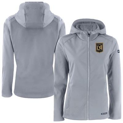 Women's Cutter & Buck Gray LAFC Evoke Eco Softshell Recycled Full-Zip Jacket