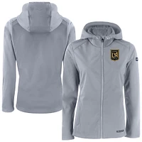 Women's Cutter & Buck Gray LAFC Evoke Eco Softshell Recycled Full-Zip Jacket