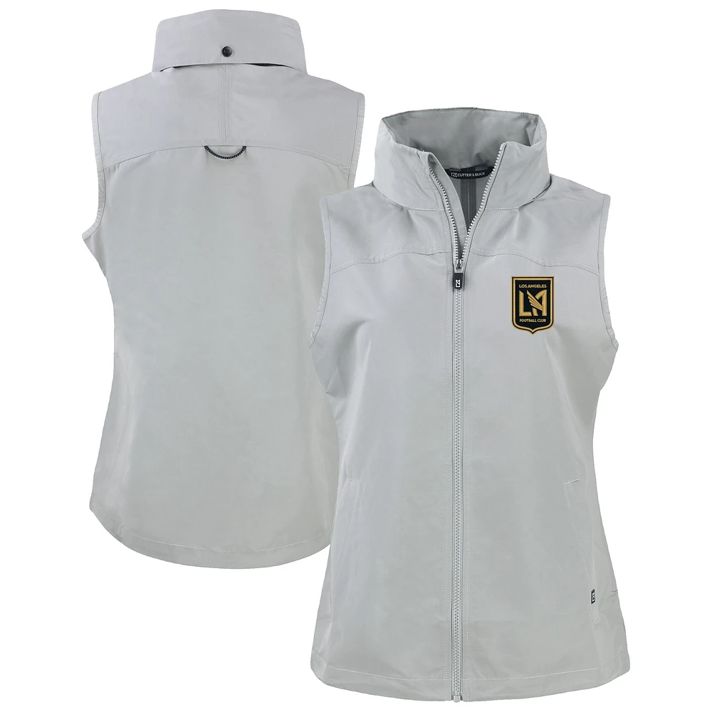 Women's Cutter & Buck Gray LAFC Charter Eco Recycled Full-Zip Vest