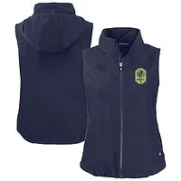 Women's Cutter & Buck  Navy Nashville SC Charter Eco Recycled Full-Zip Vest