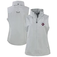 Women's Cutter & Buck  Gray New England Revolution Charter Eco Recycled Full-Zip Vest