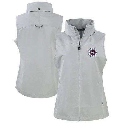 Women's Cutter & Buck  Gray New England Revolution Charter Eco Recycled Full-Zip Vest
