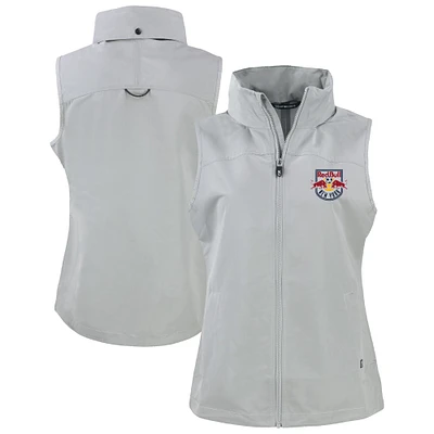 Women's Cutter & Buck  Gray New York Red Bulls Charter Eco Recycled Full-Zip Vest