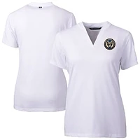 Women's Cutter & Buck  White Philadelphia Union Forge Heather Stretch Blade Top
