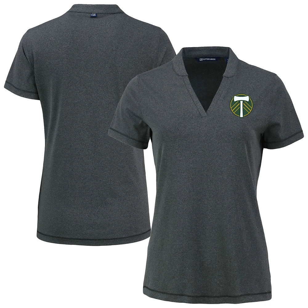 Women's Cutter & Buck Heather Black Portland Timbers Forge Stretch Blade Top