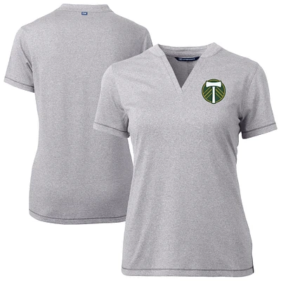 Women's Cutter & Buck  Heather Gray Portland Timbers Forge Stretch Blade Top