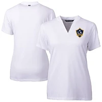 Women's Cutter & Buck  White LA Galaxy Forge Heather Stretch Blade Top