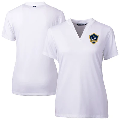 Women's Cutter & Buck  White LA Galaxy Forge Heather Stretch Blade Top