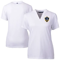 Women's Cutter & Buck  White LA Galaxy Forge Heather Stretch Blade Top
