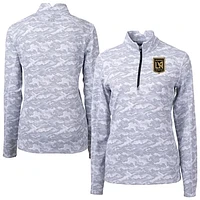 Women's Cutter & Buck  Charcoal LAFC Traverse Stretch Eco Camo Print Quarter-Zip Pullover Top