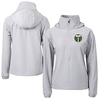 Women's Cutter & Buck  Gray Portland Timbers Charter Eco Recycled Full-Zip Anorak Jacket
