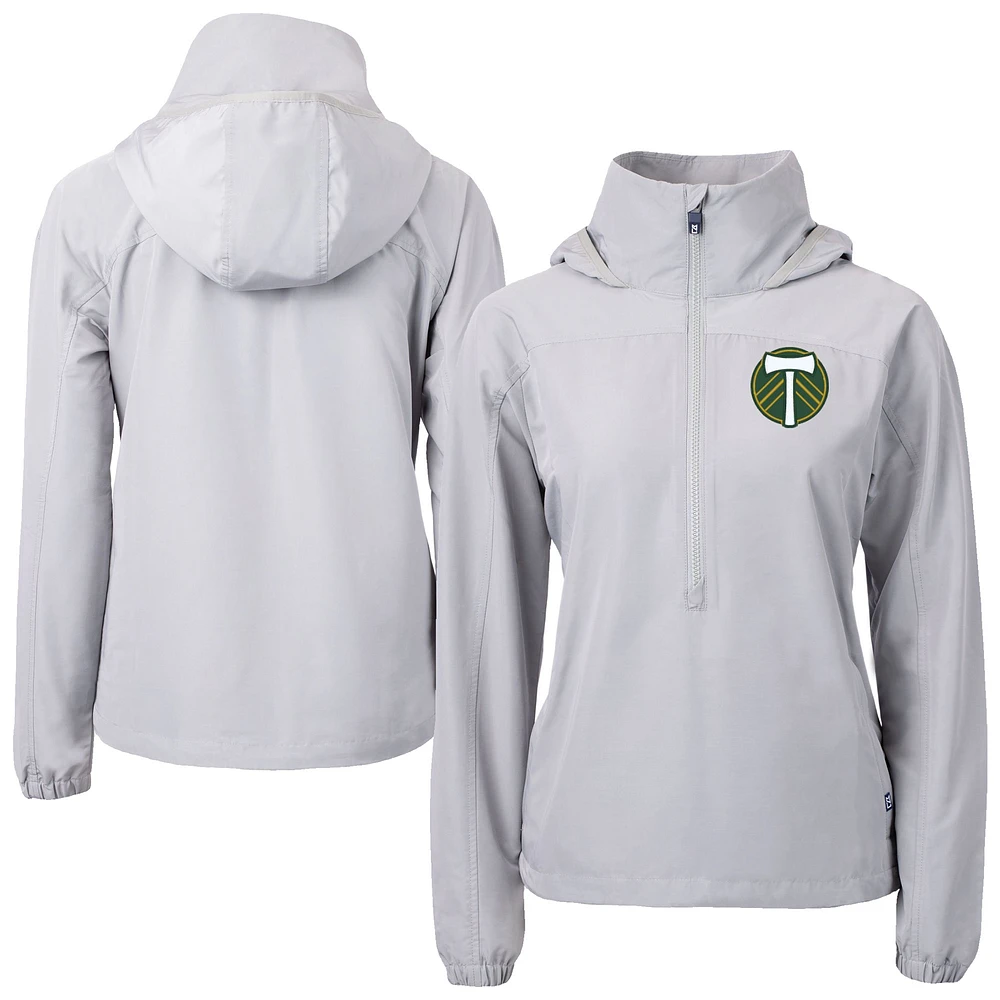 Women's Cutter & Buck Gray Portland Timbers Charter Eco Recycled Full-Zip Anorak Jacket
