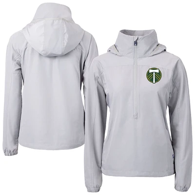 Women's Cutter & Buck  Gray Portland Timbers Charter Eco Recycled Full-Zip Anorak Jacket