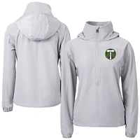 Women's Cutter & Buck  Gray Portland Timbers Charter Eco Recycled Full-Zip Anorak Jacket
