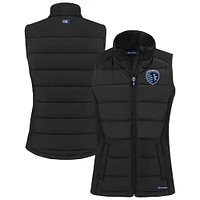 Women's Cutter & Buck Sporting Kansas City Evoke Hybrid Eco Softshell Recycled Full-Zip Vest