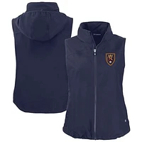 Women's Cutter & Buck  Navy Real Salt Lake Charter Eco Recycled Full-Zip Vest