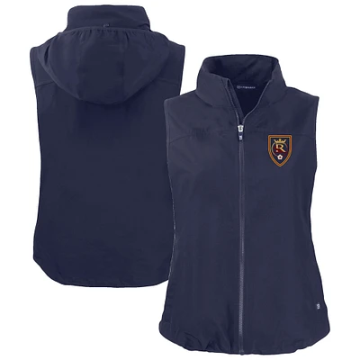 Women's Cutter & Buck  Navy Real Salt Lake Charter Eco Recycled Full-Zip Vest