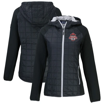 Women's Cutter & Buck  Black Toronto FC Rainier Primaloft Eco Raglan Full-Zip Hybrid Hooded Jacket
