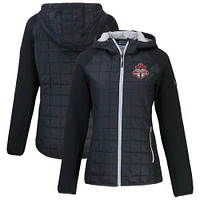 Women's Cutter & Buck  Black Toronto FC Rainier Primaloft Eco Raglan Full-Zip Hybrid Hooded Jacket