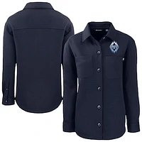 Women's Cutter & Buck  Navy Vancouver Whitecaps FC Roam Eco Recycled Shirt Jacket