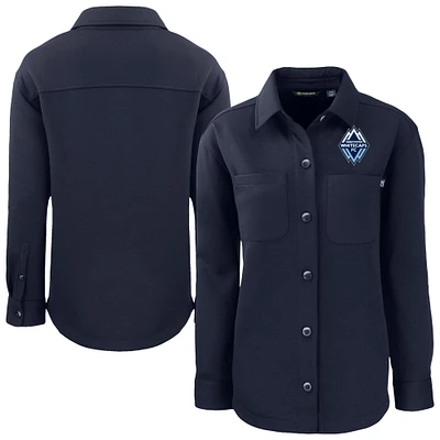 Women's Cutter & Buck  Navy Vancouver Whitecaps FC Roam Eco Recycled Shirt Jacket