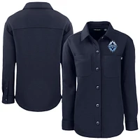 Women's Cutter & Buck  Navy Vancouver Whitecaps FC Roam Eco Recycled Shirt Jacket