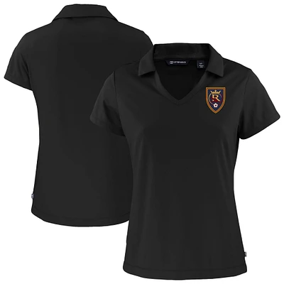 Women's Cutter & Buck  Black Real Salt Lake Daybreak Eco Recycled V-Neck Polo