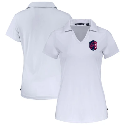 Women's Cutter & Buck  White St. Louis City SC Daybreak Eco Recycled V-Neck Polo