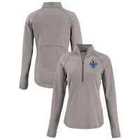 Women's Cutter & Buck  Heather Gray Vancouver Whitecaps FC Peshastin Eco Fleece Recycled Half-Zip Pullover Top