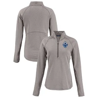 Women's Cutter & Buck  Heather Gray Vancouver Whitecaps FC Peshastin Eco Fleece Recycled Half-Zip Pullover Top