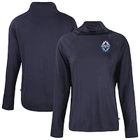 Women's Cutter & Buck  Navy Vancouver Whitecaps FC Coastline Epic Comfort Eco Recycled Funnel-Neck Top